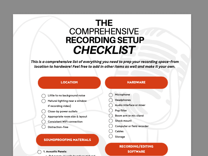 The Comprehensive Recording Setup Checklist